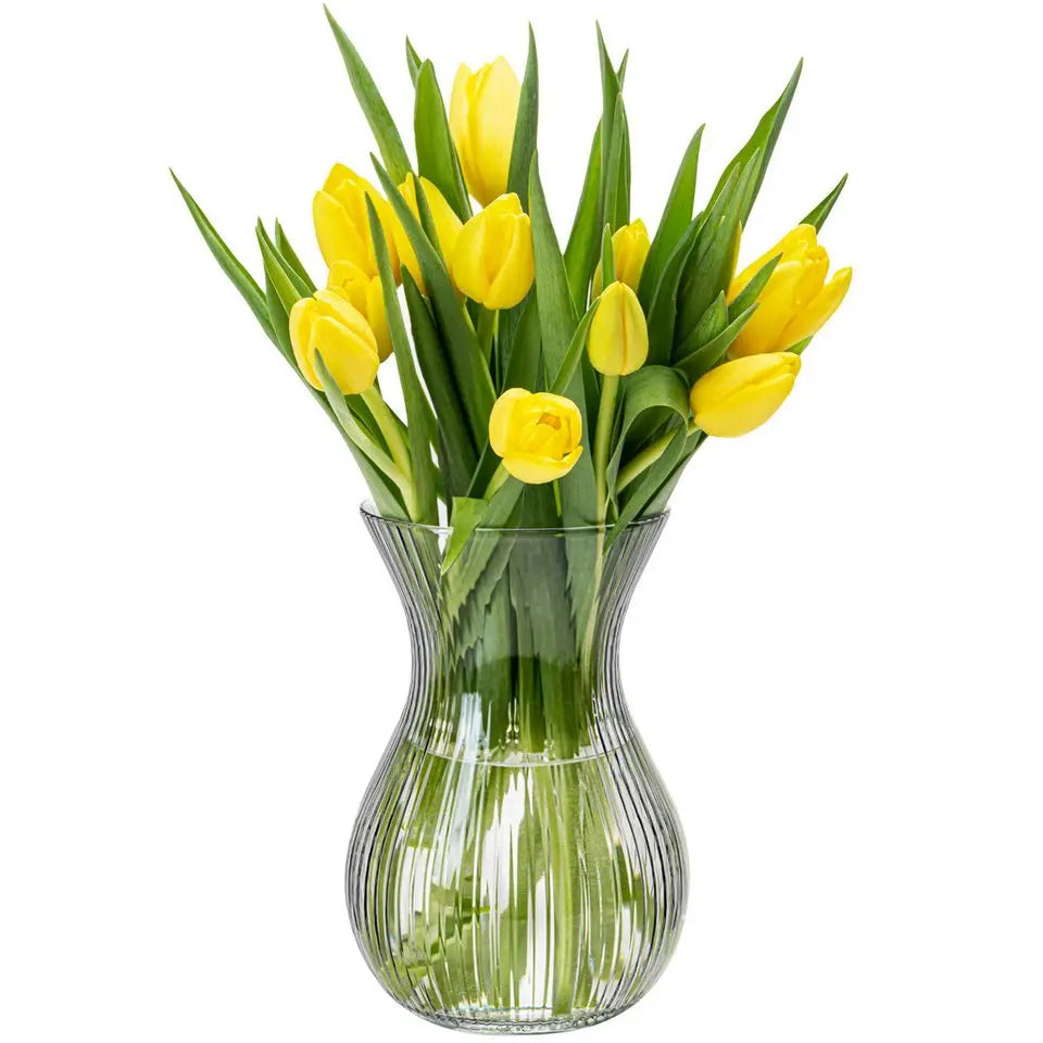 KONZEPT Glasvase, 18 cm hoch, Ø11 cm, stilvolle Tischvase für Blumen und Deko